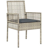 Garden Dining Set with Cushion 5 pcs Light Grey Poly Rattan 3379899