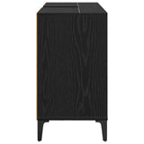 Sink cabinet Black Oak 80 x 33 x 60 cm Engineered Wood and Iron 881275
