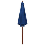 Garden Parasol with Wooden Pole 300x258 cm Blue 47125