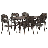 Garden Dining Set 7 pcs Bronze Aluminium 3334648