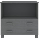 Sideboard "HAMAR" Dark Grey 85x35x80 cm Solid Wood Pine 340498