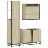 3 Piece Bathroom Furniture Set Sonoma Oak Engineered Wood 3301141