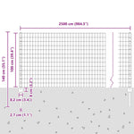 Fence with Posts Green 1 x 25 m Steel 3336012