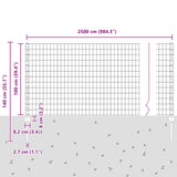 Fence with Posts Green 1 x 25 m Steel 3336012
