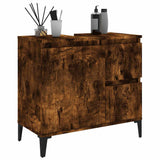 Bathroom Cabinet Smoked Oak 65x33x60 cm Engineered Wood 819833