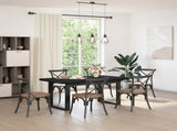 Dining Table NOAIN 160 cm Solid Pine Wood Black Rectangular 42020915