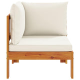 Garden Sofa Corner with Cushions Solid Wood Acacia 367622