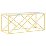 Coffee Table 110x45x45 cm Stainless Steel and Glass 349962