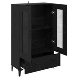 Highboard Black Oak 70 x 31 x 115 cm Engineered Wood and Iron 880862