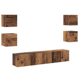 ZNTS TV Cabinet 6 pcs Brown 160 x 30 x 30 cm Engineered wood 3393417