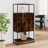 Highboard Smoked Oak 68x35x139 cm Engineered Wood and Metal 849041