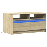 Coffee Table with LED Lights Sonoma Oak Engineered Wood 851993