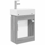 Bathroom Vanity Unit with Tap Grey Sonoma 45.5 x 25.5 x 84 cm 889497