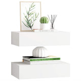 Wall-mounted Drawer Shelves 2 pcs White 40x23.5x10 cm MDF 330242