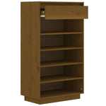 Shoe Cabinet Honey Brown 60x34x105 cm Solid Wood Pine 813553