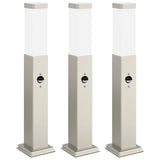 Bollard Lights with Sensor 3 pcs 50 cm Stainless Steel IP44 4006054