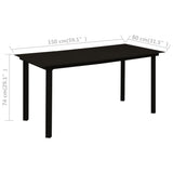 5 Piece Outdoor Dining Set PVC Rattan Black 3058285