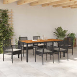 Garden Dining Set 7 pcs Black Poly rattan 3334905