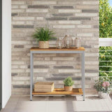 Outdoor Table with Storage Natural and Grey 80 x 35 x 75 cm 4010608