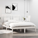 Bed Frame without Mattress White Solid Wood Double 3104039