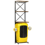 ZNTS Tractor Wine Cabinet Yellow 49x31x172 cm Solid Mango Wood 320488