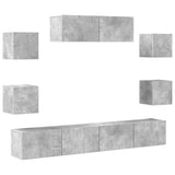 7 Piece TV Cabinet Set Concrete Grey Engineered Wood 3114521