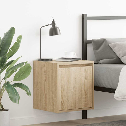 ZNTS Wall-Mounted Bedside Cabinets 2 pcs Sonoma Oak 38x34x40 cm 861234