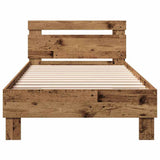 Bed Frame Old Wood 203 x 95 x 70 cm Engineered Wood 874112