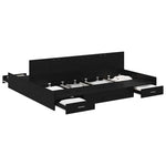 Storage Bed Frame Black oak 200 x 200 cm Engineered wood 3335262