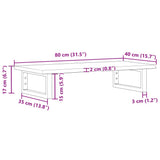 Basin Shelf Wall Mounted Steel and Solid Wood Oak 3302545