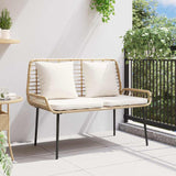 Garden Bench Brown and Black and Cream Poly rattan and steel 42010360