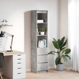 Highboard Concrete Grey 37.5x35x180 cm Engineered Wood 861664