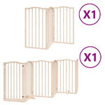 Dog Gate with Door Foldable 9 Panels 450 cm Poplar Wood 3155588