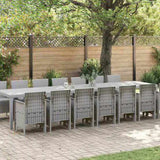 Garden Dining Set with Cushions 15 pcs Light Grey PP 3378809