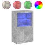 Side Cabinet with LED Lights Concrete Grey Engineered Wood 836626
