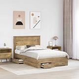 Bed Frame with Drawer Artisan Oak 120 x 200 cm Engineered Wood 3410018