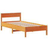 Bed Frame without Mattress Wax Brown 90x190 cm Single Solid Wood Pine 842781