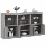 Sideboard with LED Lights Grey Sonoma 181.5x37x100 cm 3209154