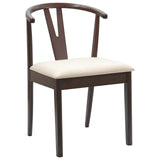 Dining Chair 2 pcs Light Brown and Light Solid Rubber Wood 42020402