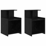 Bedside Cabinet 2 pcs Black Oak 40 x 35 x 60 cm Engineered Wood 875139
