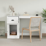 Desk with Drawer White 115x50x75 cm Engineered Wood 816472