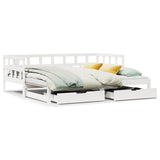 Daybed with Trundle and Drawers without Mattress White 80x200 cm 3302204