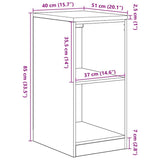 Garage Storage Cabinet Smoked Oak 40x51x85 cm Solid Wood Pine 860539