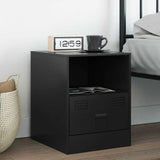 Bedside Cabinet Black 34.5x39x44 cm Steel 841751