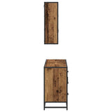Bathroom Furniture Set with Door 2 pcs Old Wood Engineered Wood 3402426