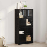 Highboard Black Oak 68 x 37 x 142 cm Engineered Wood 3402631
