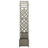 Garden Pergola with Planter Grey Solid Firwood 316392