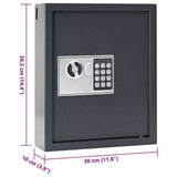 Digital Safe with Lock Dark grey 30 x 10 x 36.5 cm Steel 42011319