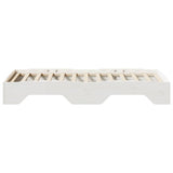 Bed Frame No Mattress Stackable White 75x190 cm Small Single Solid Wood 859212