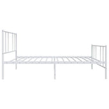 Metal Bed Frame without Mattress with Footboard White 80x200cm 352538